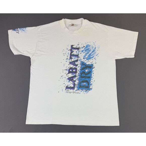 Vintage 1992 Labatt Brewing Company Dry Beer Promo Alcohol White XL Shirt Rare T - Picture 1 of 14